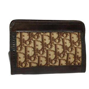 Christian Dior Trotter Canvas Pouch Brown Auth